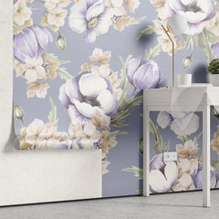 Tapet personalizat floral cu flori roz de phacelia grandiflora phacelia grandiflora
