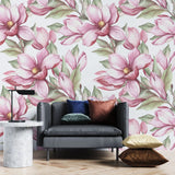 Tapet personalizat floral cu flori inflorite in nuante de roz beautiful blossom