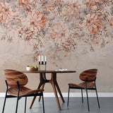 Tapet personalizat floral cu flori colorate pe un perete nude nude flower wall