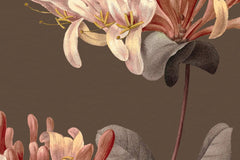 Fototapet personalizat floral cu flori texturate pe un fundal maro textured flowers
