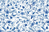 Tapet personalizat floral cu flori albastre in stil olandez dutch blue flowers