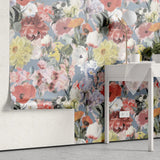 Tapet personalizat floral cu flori intr un pastel retro retro pastel flowers