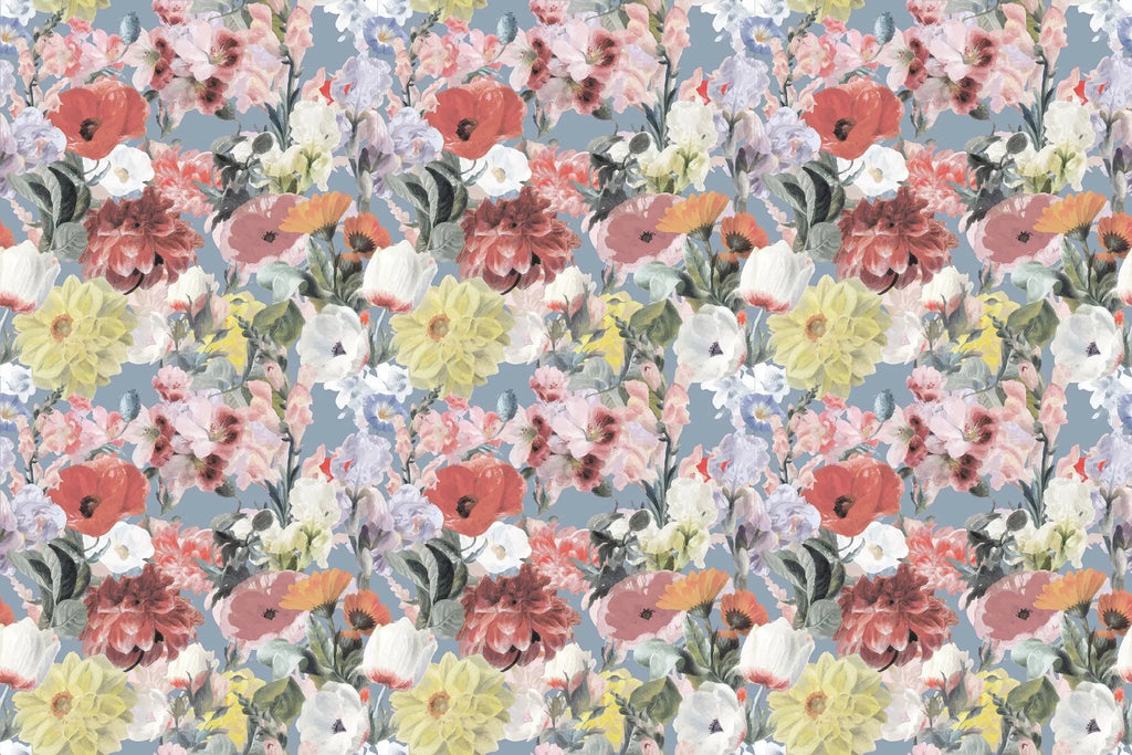 Tapet personalizat floral cu flori intr un pastel retro retro pastel flowers