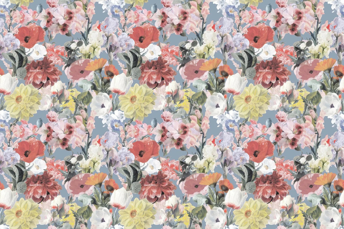 Tapet personalizat floral cu flori intr un pastel retro retro pastel flowers