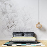 Tapet personalizat floral cu flori albe intr o atmosfera de vis white dream