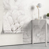 Tapet personalizat floral cu flori albe intr o atmosfera de vis white dream