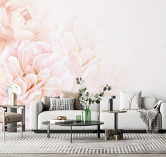 Tapet personalizat floral cu flori roz pastel pink dream