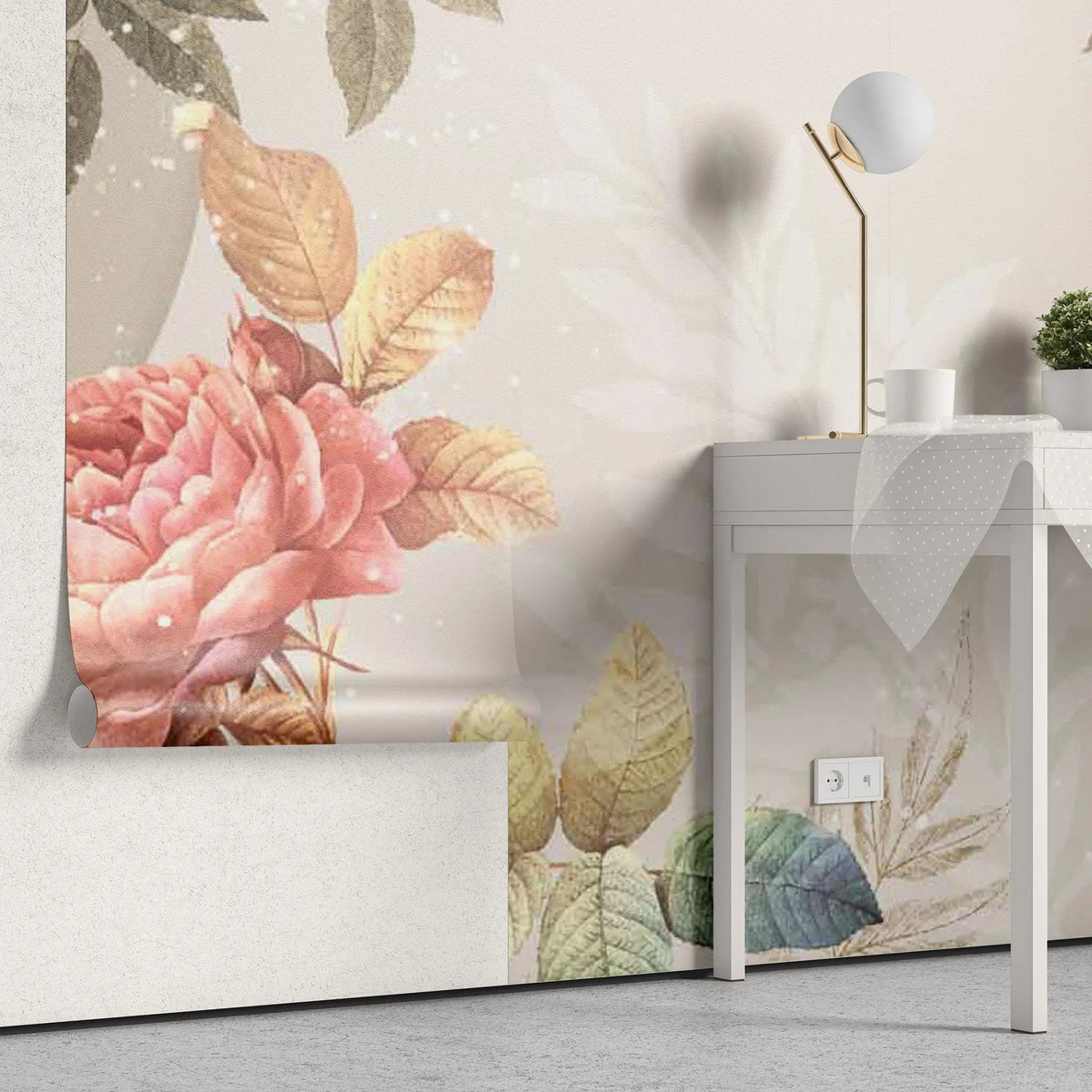 Tapet personalizat floral cu selecte de flori portretizate artistic art selection