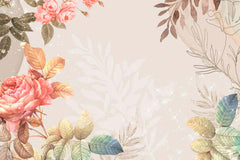 Tapet personalizat floral cu selecte de flori portretizate artistic art selection