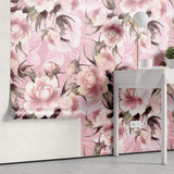 Tapet personalizat floral cu tipar de flori cu petale roz pink pattern