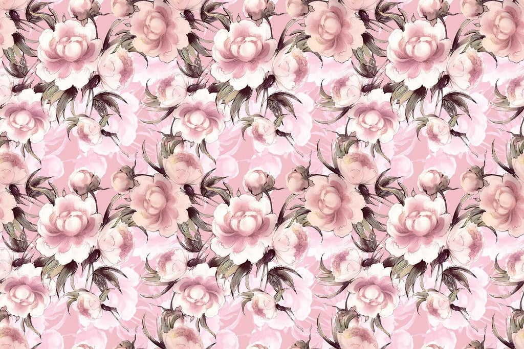 Tapet personalizat floral cu tipar de flori cu petale roz pink pattern