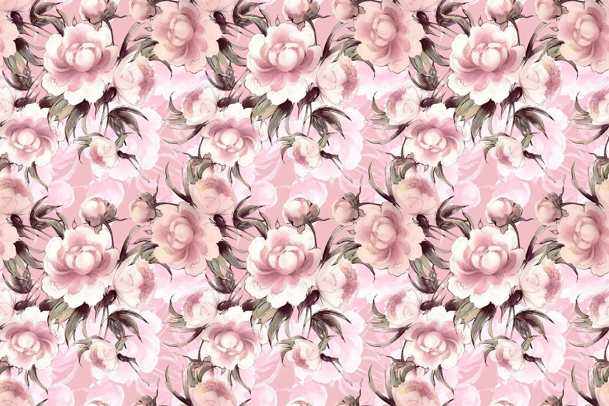 Tapet personalizat floral cu tipar de flori cu petale roz pink pattern