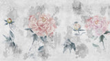 Tapet personalizat floral cu bujori infloriti pictati in pictura fada faded bloosom