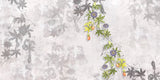 Tapet personalizat floral cu maces inflorit pe un fundal deschis bloomed rosehip light