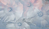 Tapet personalizat floral cu flori in pastel albastru pastel bloom
