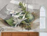 Tapet personalizat floral cu flori de mana maicii domnului pe un fundal texturat mary's flower