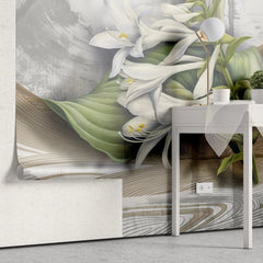 Tapet personalizat floral cu flori de mana maicii domnului pe un fundal texturat mary's flower