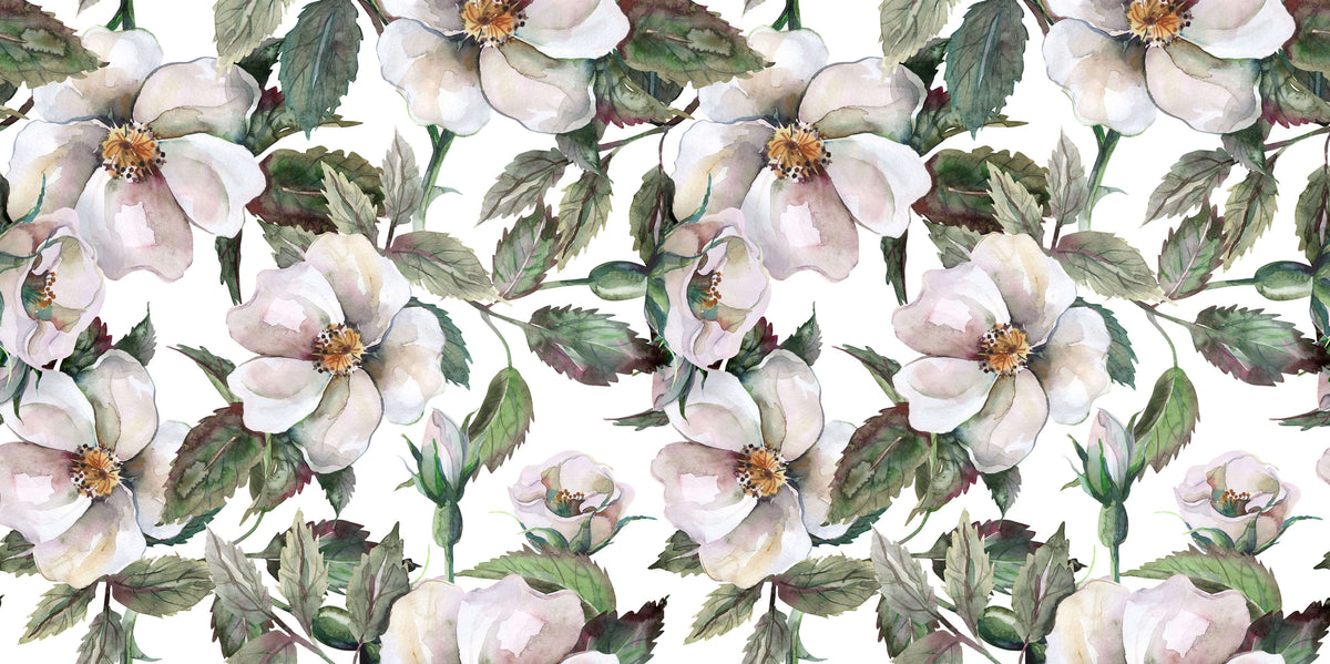 Wild Roses Light Personalised Wallpaper