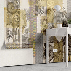 Tapet personalizat floral abstract cu flori de floarea soarelui sunflower tape