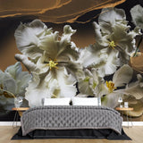 Tapet personalizat floral realist cu flori inflorite cu efect 3d 3d flower bloom