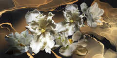 Tapet personalizat floral realist cu flori inflorite cu efect 3d 3d flower bloom