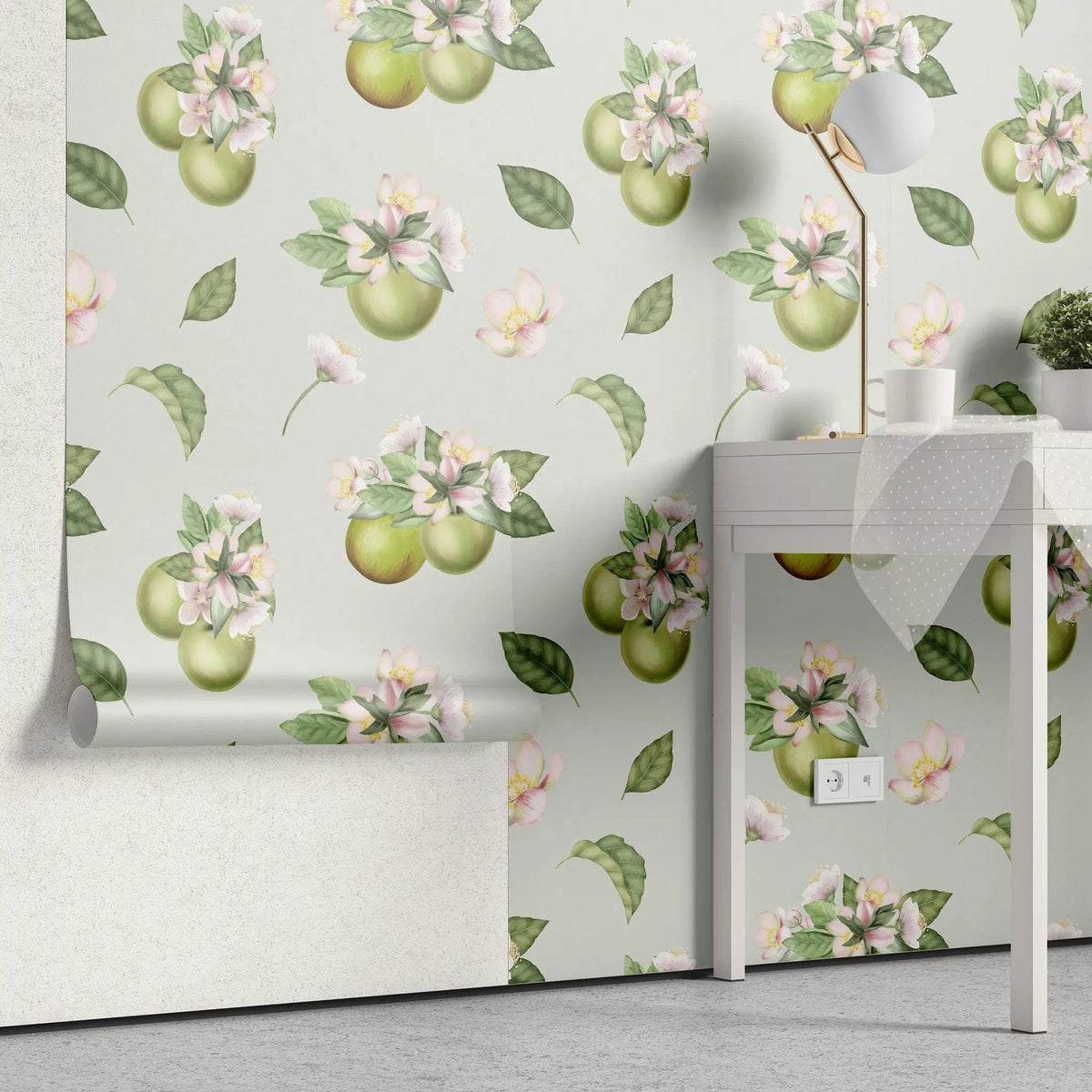 Tapet personalizat floral cu flori de mango pe un fundal albastru deschis mango flowers