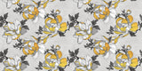 Tapet personalizat floral cu flori galbene in fundal gri grey 'n yellow