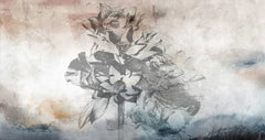Tapet personalizat floral cu flori de floarea soarelui in nuante reci windy sunflower