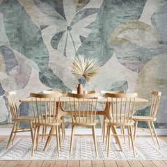 Tapet personalizat floral cu flori si forme abstracte ce evoca esenta primaverii intr un stil modern si artistic abstract spring