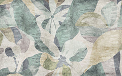 Tapet personalizat floral cu flori si forme abstracte ce evoca esenta primaverii intr un stil modern si artistic abstract spring