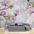 Tapet personalizat floral cu o ramura eleganta de magnolie cu flori delicate ce aduc rafinament si frumusete naturala magnolia branch