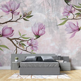 Tapet personalizat floral cu o ramura eleganta de magnolie cu flori delicate ce aduc rafinament si frumusete naturala magnolia branch