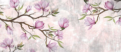 Tapet personalizat floral cu o ramura eleganta de magnolie cu flori delicate ce aduc rafinament si frumusete naturala magnolia branch