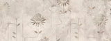 Tapet personalizat floral cu flori minimalist stilizate pe un fundal cu aspect de stucada pentru un design modern si aerisit minimalist stucco flowers
