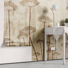 Tapet personalizat floral cu flori de marar cu o textura bogata si detalii fine pentru un decor natural si sofisticat textured dill flowers