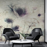 Tapet personalizat floral cu o ilustratie a unei flori in stil acuarela cu un efect de cerneala ce se difuzeaza aducand un plus de originalitate ink bloom