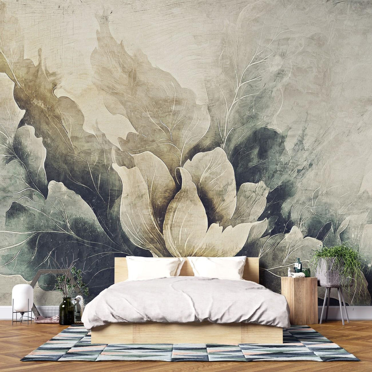 Tapet personalizat floral cu petale de flori aranjate intr un model ornamental oferind un aspect elegant si complex ornament petals