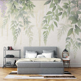 Tapet personalizat floral cu flori de wisteria in nuante delicate creand o cascada vizuala ce aduce un sentiment de liniste si armonie soft wisteria