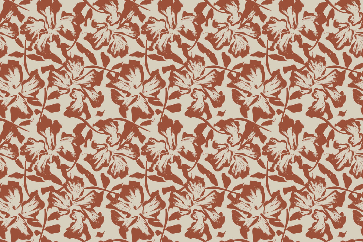 Crimson Flowers Personalised Wallpaper