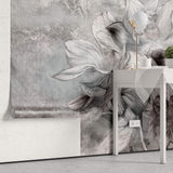 Tapet Personalizat Floral cu flori de lotus in nuante de albastru - TEXTURED LOTUS