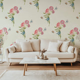 Tapet Personalizat Floral cu buchetele de flori si fluturi - SOFT BOUQUET PATTERN