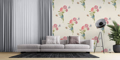 Tapet Personalizat Floral cu buchetele de flori si fluturi - SOFT BOUQUET PATTERN