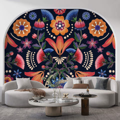 Tapet Personalizat Floral cu model floral de inspiratie tribala - TRIBAL FLOWERS