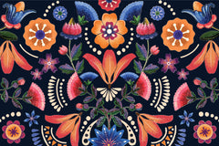 Tapet Personalizat Floral cu model floral de inspiratie tribala - TRIBAL FLOWERS