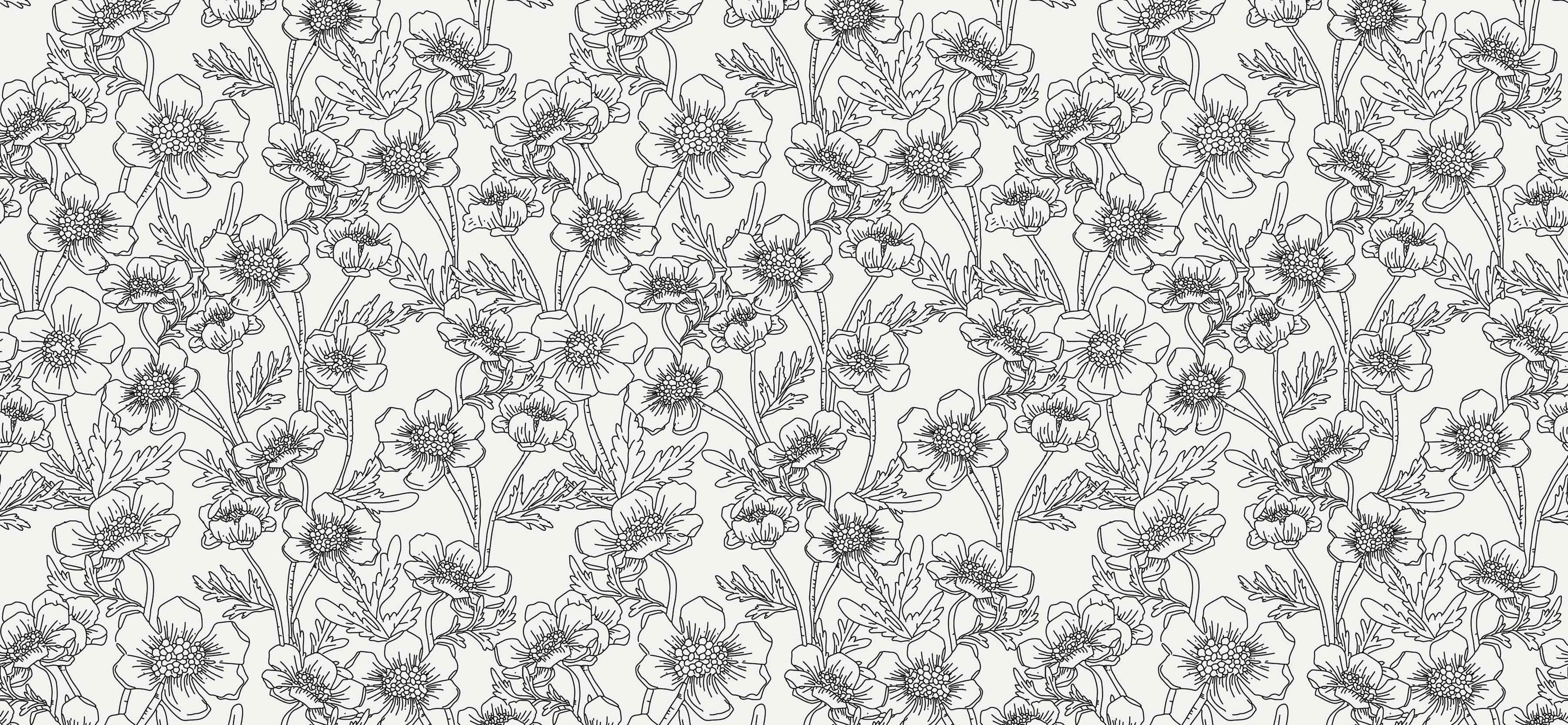 Tapet personalizat - FLORAL SKETCH BOOK