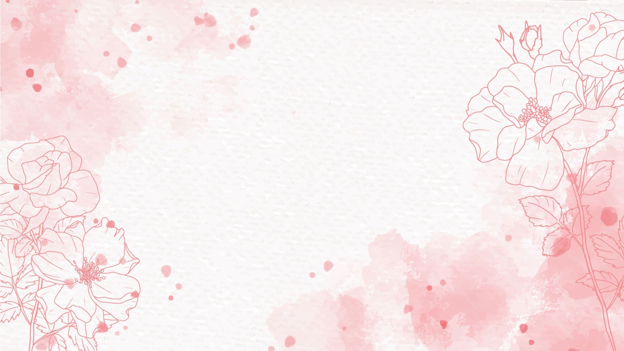Tapet Personalizat Floral cu flori in pictura watercolor in nuante de roz - PINK WATERCOLOR PAPER