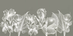 Tapet Personalizat Floral cu flori luminescente albe - LUMINESCENT FLOWERS