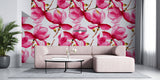 Tapet Personalizat Floral cu flori de magnolie in nuante de roz fucsia - FUCHSIA MAGNOLIA