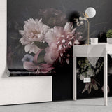 Fototapet Personalizat Floral cu aranjament floral intr-un fundal albastru inchis - DARK FLORAL BOUQUET