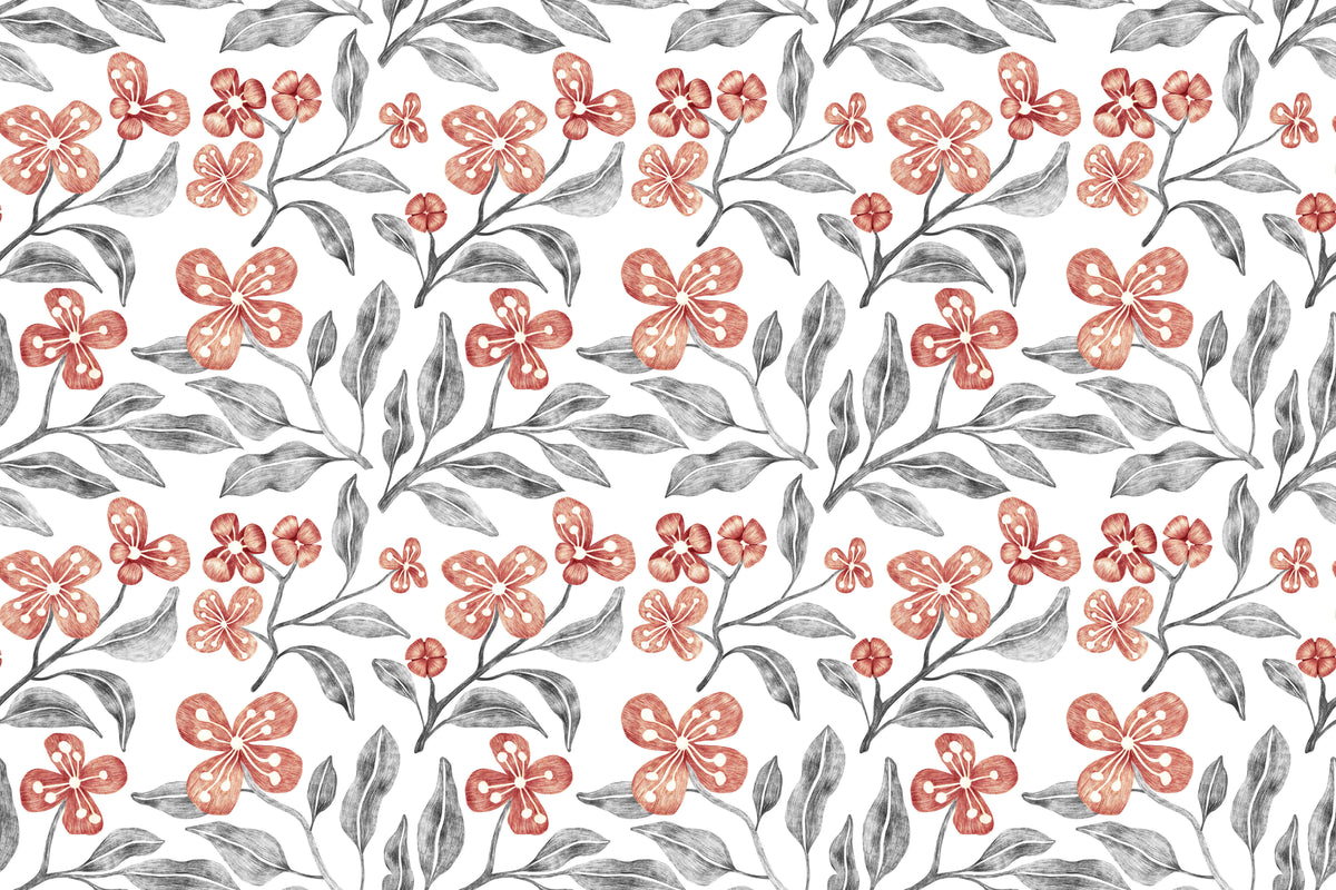 Seamless Floral Pattern Personalised Wallpaper
